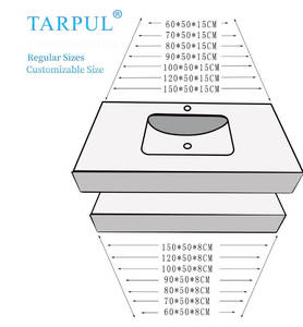 Ayna yapay taş tasarımı ile Tarpul mermer katı yüzey lavabo duvar asılı banyo seramik banyo lavabosu döşeme havzası - Product Image 6