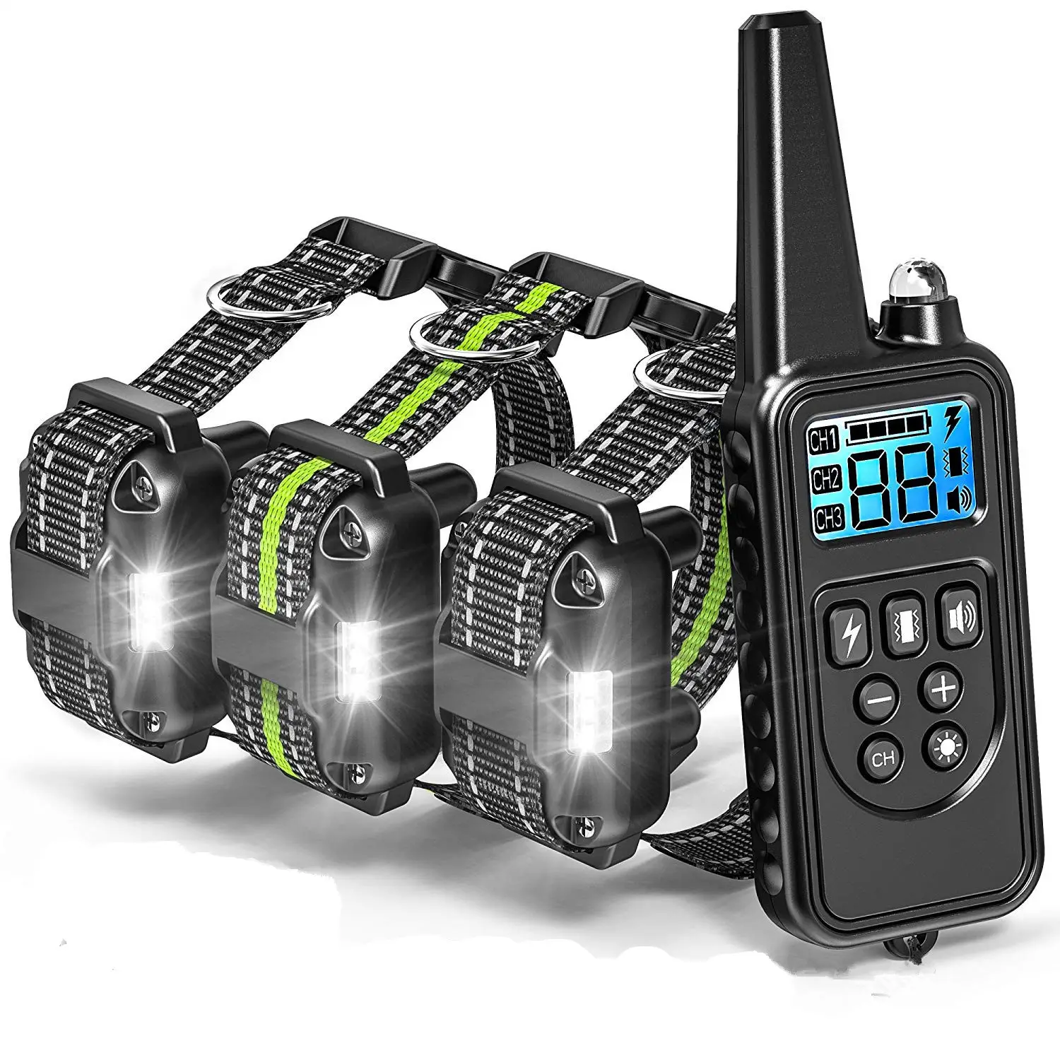 Qbellpet 2024 ricaricabile collare da addestramento per cani 800m impermeabile Stop abbaiare Display LCD telecomando per collari per cani Shock