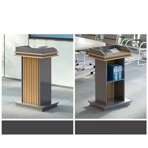 会议室教室接待迎宾台演讲台可移动木质现代讲台 - Product Image 6