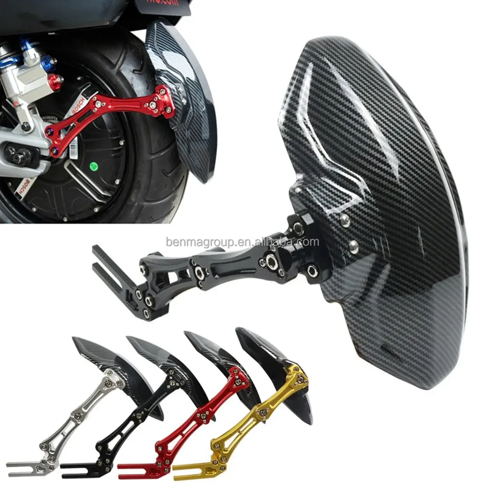 Guardabarros Universal para motocicleta, bicicleta eléctrica, soporte de aluminio, guardabarros trasero para dentro de 10 ", neumático 360, ala ajustable giratoria
