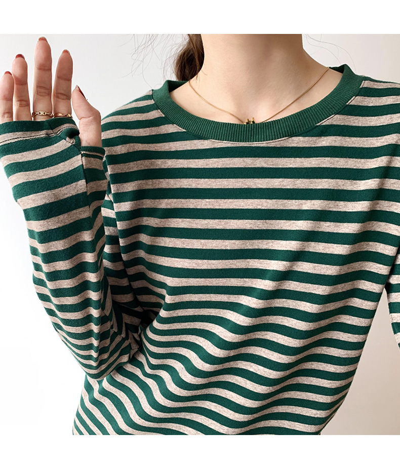 Best Price Round Neck Casual 100% cotton Custom Printed Knitted Long Sleeve Loose Top for Women's Shirts