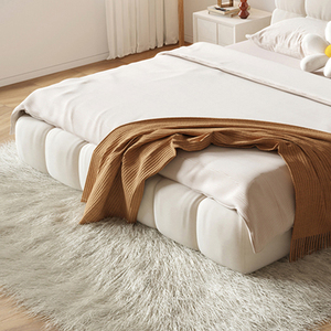 Высококачественная тканевая двуспальная кровать с современным простым дизайном, мягкий комфорт для главной спальни - Product Image 5