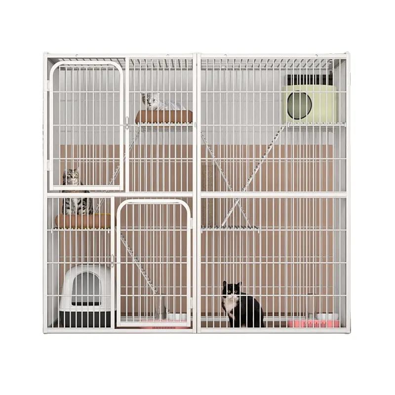 Chat Cage Chat Villa Intérieur Extérieur Luxe Confortable Métal Assemblage Fer Filet Cage Amovible Pet Chien Chat Cage Maison