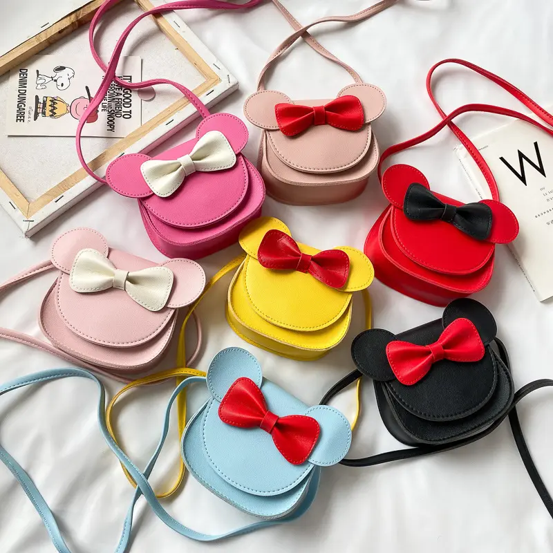 Cute Cartoon Kids Baby Girl Crossbody borsa Bowknot borsa a tracolla Tote Handbag Cartoon Mouse Ears borsa per bambine