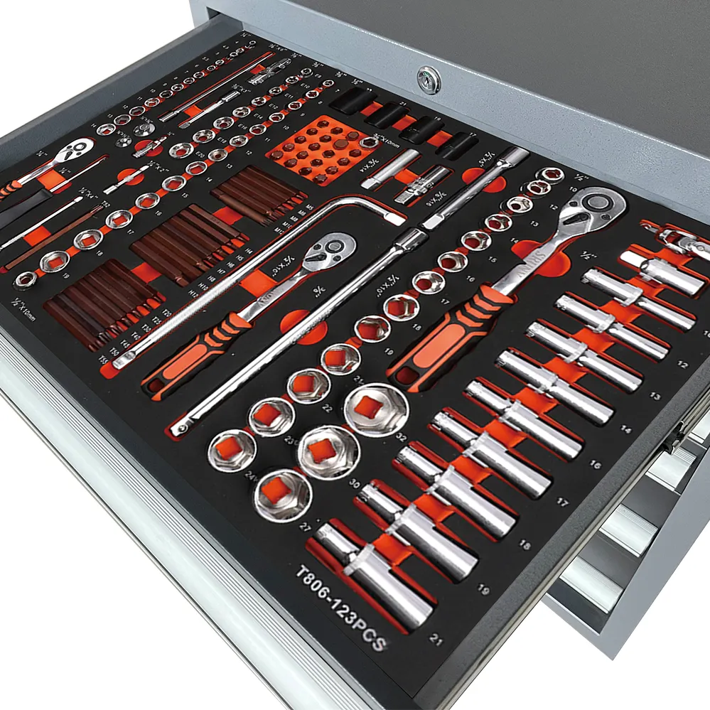 Caja de herramientas de metal rodante con ruedas para Taller de fábrica JZD