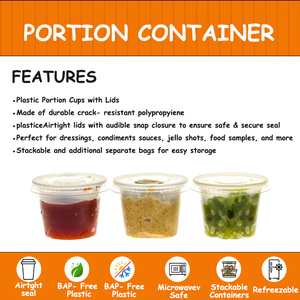 Single Wall Sauce <strong>Cups</strong> with Lids Available in Different Sizes-1 <strong>2</strong> 3 4 <strong>5</strong> <strong>OZ</strong> - Product Image 5