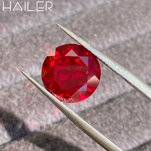 Yuvarlak şekil gevşek taş oluşturulan güvercin kan kırmızı yakut laboratuvar yakut yakut taş - Product Image 3