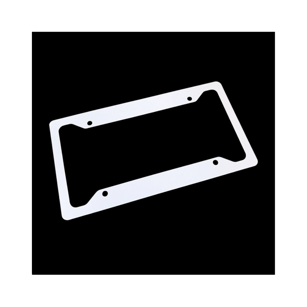 Cadre de plaque d'immatriculation blanc brillant de 12,25" x 6,5" x 1,15 mm
