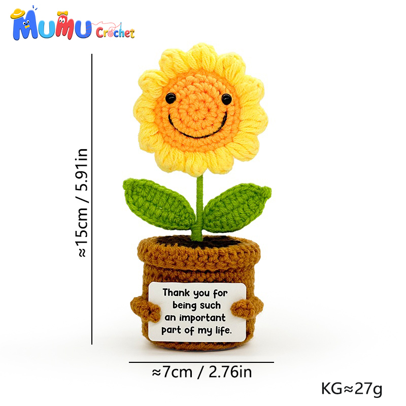Smiling Sunflower Orange Pot Potted Plant