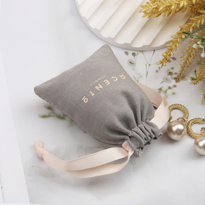 Custom Logo Printed Canvas Drawstring Earrings Jewelry Bag Small Gift Drawstring Lipstick <strong>Key</strong> Chain Packaging Canvas <strong>Pouch</strong> - Product Image 5