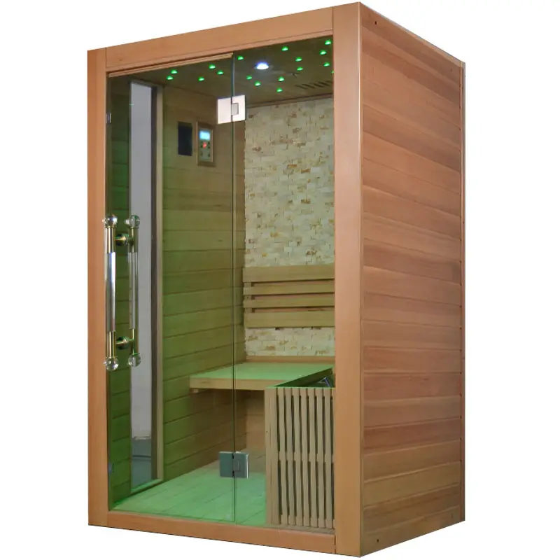 Sauna de vapor tradicional, sauna seco de madera para 1 persona, con calentador de sauna Harvia