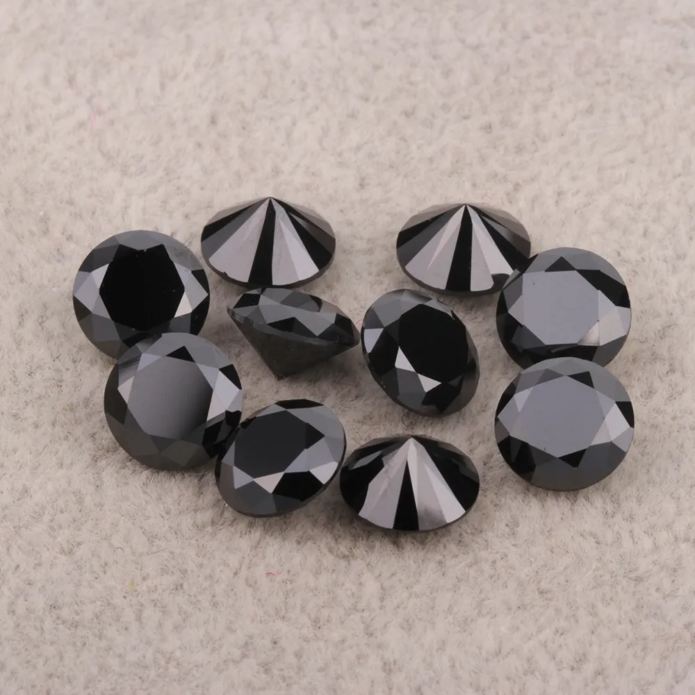 Allentato piccolo della pietra preziosa 2 millimetri rotonda diamante taglio naturale nero pietre preziose zaffiro