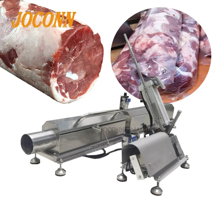 2022 new design desktop cylindrical pork beef and mutton meat roll plastic bag filling stuffing clipping machine on hot sale