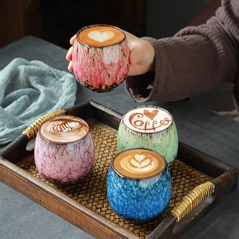 Neuheiten 250ml Custom Logo Porzellan Tassen und Tassen Kaffee Vintage Trinkbecher Keramik becher Türkisch Arabisch Kaffeetassen