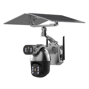 Cámara de seguridad solar PTZ de lente dual con zoom óptico 4X de baja potencia IP66 Cámaras WIFI inalámbricas para exteriores