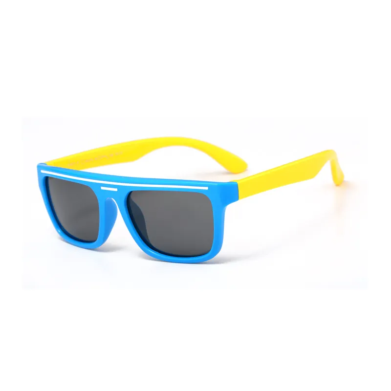 Gafas de sol cuadradas con lentes polarizadas para niños y niñas, lentes de sol a prueba de UV, varios colores, a la moda, superventas, 25056