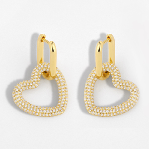 Unique Personalized <strong>CZ</strong> Heart <strong>Ear</strong> Clip Micro Paved Crystal <strong>Ear</strong> Clasp Simple Hip Hops Star Earrings - Product Image 1