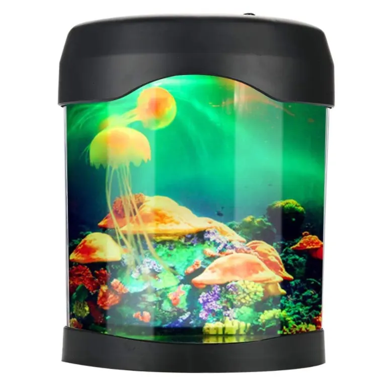 UFOGIFT Medusa Acquario Lampada USB Luce Dell'acquario Scrivania Mini Carro Armato di Pesci di Umore LED di Colore di Illuminazione Cambiare Decorazioni Per La Casa