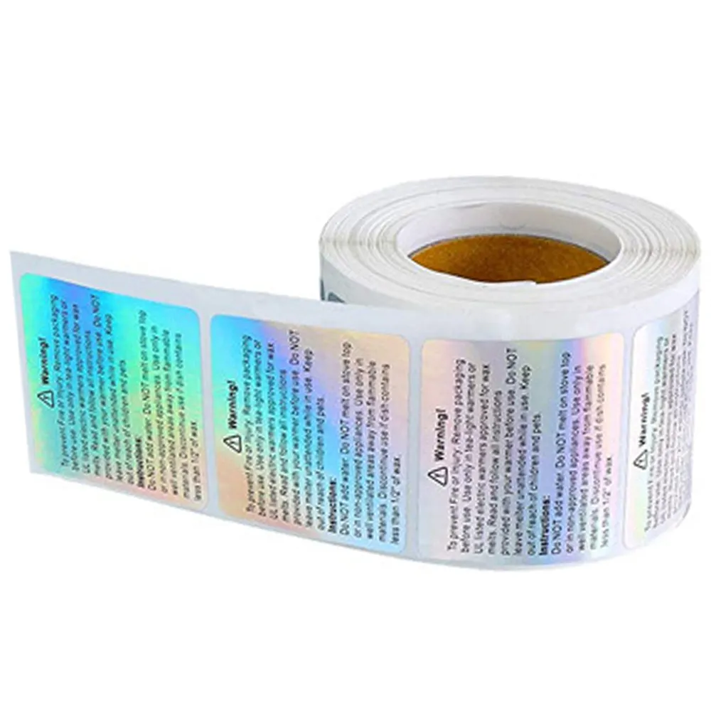 Groothandel Custom Luxe Waterdichte Roll Zelfklevende Afdrukken Vinyl Laser Die Cut 3D Hologram Sticker Voor Etherische Olie Fles