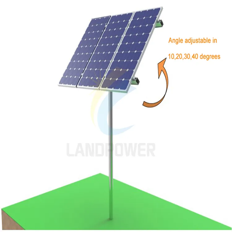 小型ソーラーオフグリッドシステム用のポール取り付けブラケットの調整可能なソーラーパネルトップ