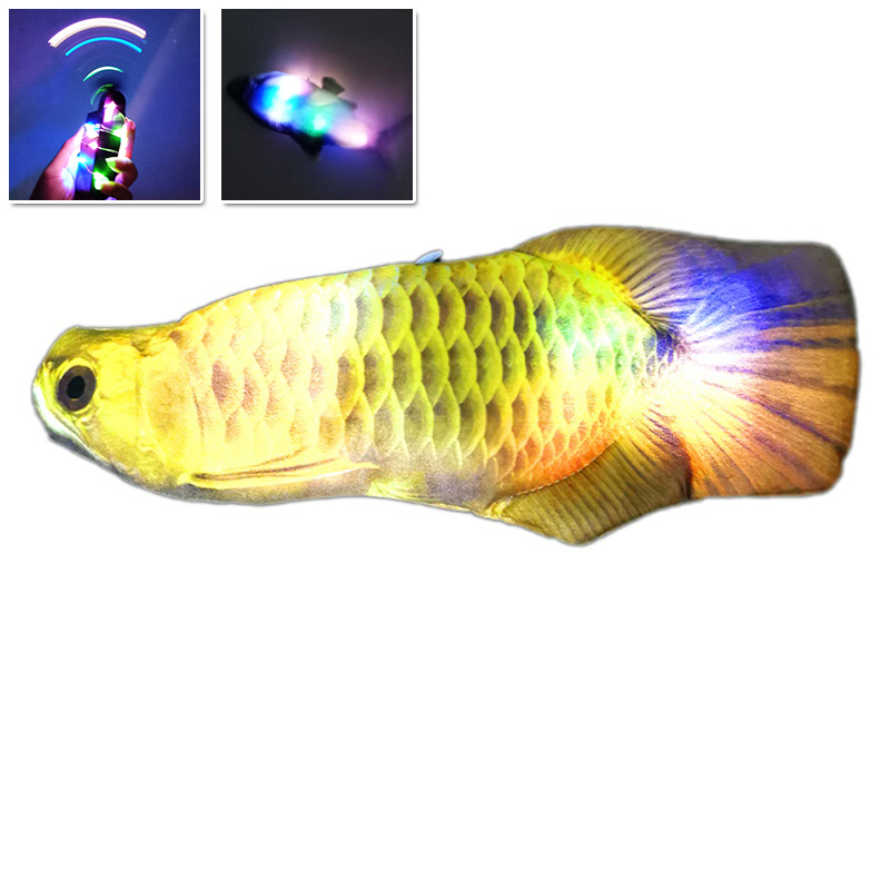 musica + illuminazione + pesce altalena (Arowana)