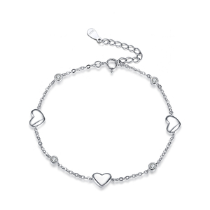RINNTIN SB02 özelleştirilebilir <span class=keywords><strong>Van</strong></span> tasarım dört yapraklı yonca aşk kalp kolye <span class=keywords><strong>Cleef</strong></span> bilezik gümüş bilezik için yeni