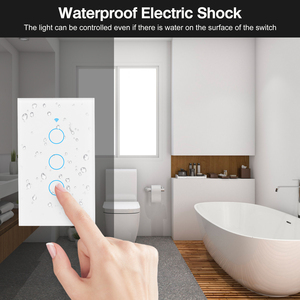 Us Standard Alexa Voice Wifi Phone Control on Off Panel <strong>Timer</strong> Led <strong>Light</strong> Waterproof Touch <strong>Sensor</strong> 4 Gang Smart Home <strong>Switch</strong>