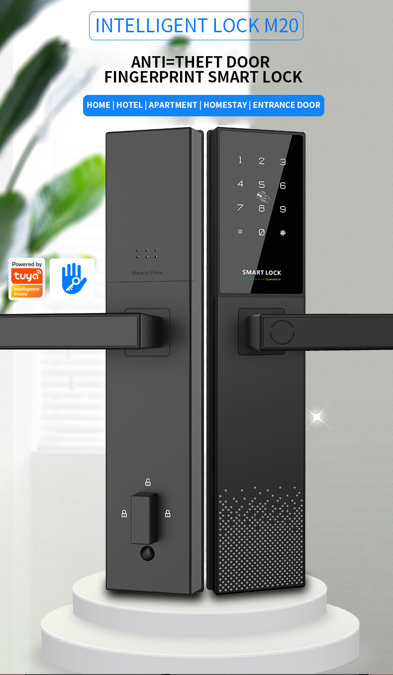 Intelligent door lock small program password lock key wiring-free smart key easy installation password fingerprint key door lock