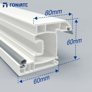 วงกบประตูบานเลื่อนสีโอ๊คเคลือบหน้าต่างโปรไฟล์ upvc - Product Image 2
