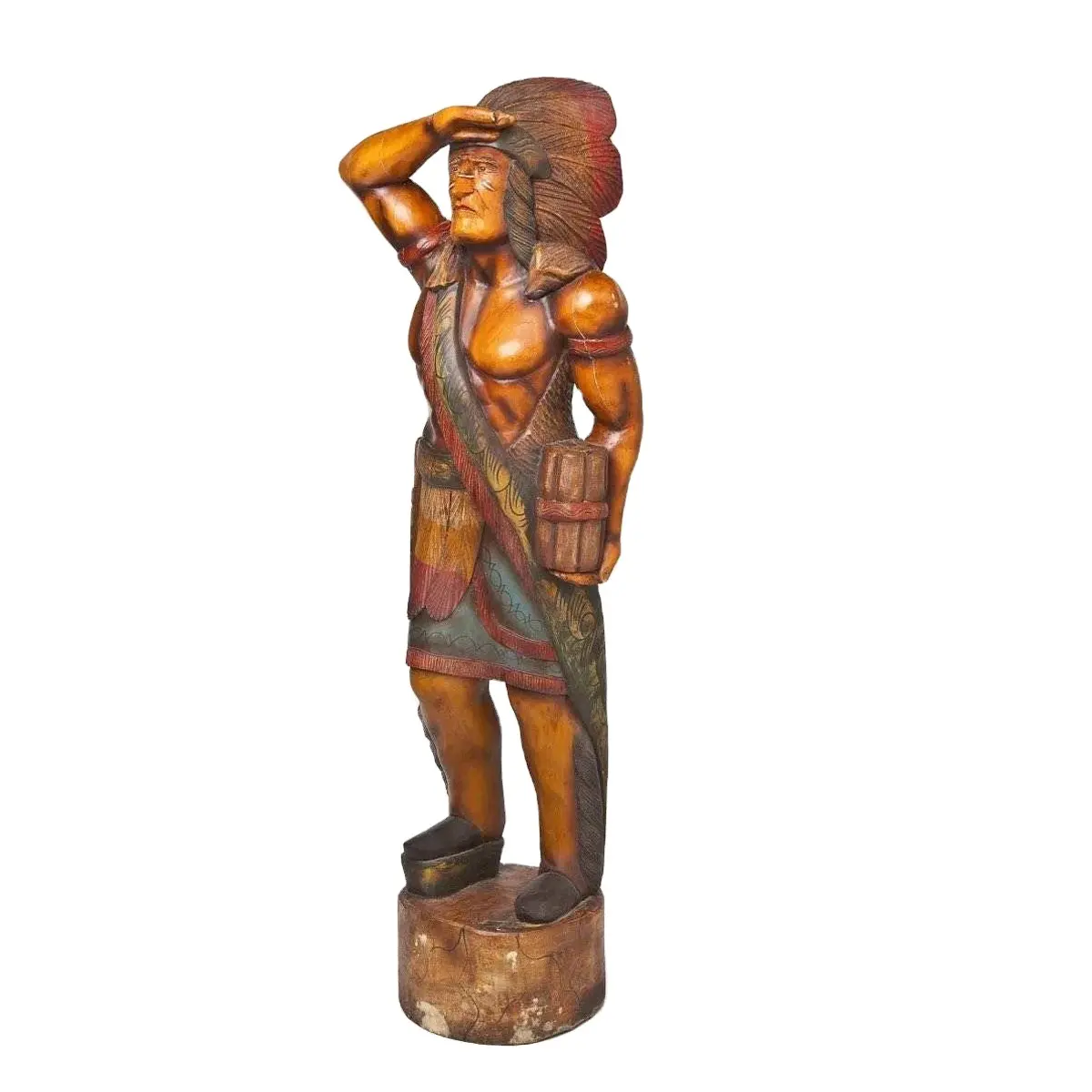 Nouvelle personnalisation conception personnalisée figure sculptée à la main décoration naturelle Indiens statue sculpture en bois