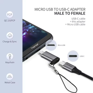 充電器データUSB-Cケーブル用の高品質マイクロUSBCアダプター - Product Image 3