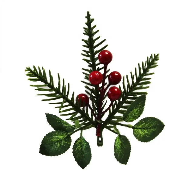 Christmas Artificial Pine Picks Foam red berry pine branch artificial berries christmas pine cones Christmas gift accessories
