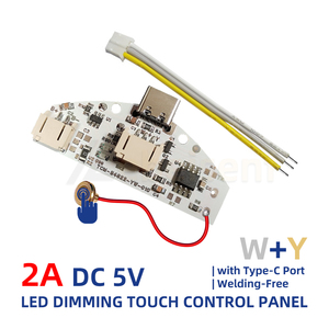 Scheda di controllo dimmerabile a basso voltaggio a LED di tipo-C 5V con tocco singolo/doppio colore (senza bisogno di saldatura) - Product Image 2