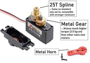 FEETECH FT1117M Fit Standard-sized <strong>Servo</strong> Horns Mini <strong>Servo</strong> With Position Feedback