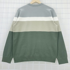 Erkek Slim Fit ekip boyun Golf kazak temel çizgili Logo ile kaşmir kazak kazak kış Jumper
