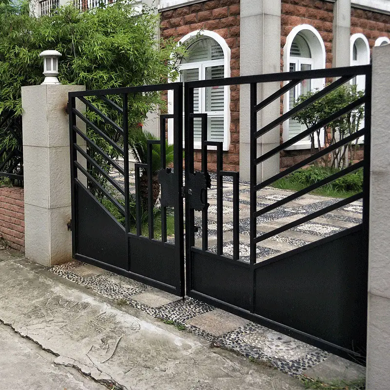 Colori su misura porta del cancello principale di nuova concezione in metallo lussuoso doppio cancello aperto per la casa e l'appartamento