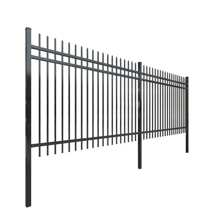 Zwart Buiten Metalen Stalen Hek 6ft X 8ft Smeedijzeren Hek Stalen Hek Te Koop