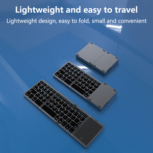 Touchpad portátil tres teclado Bluetooth plegable con ratón táctil IOS Android Tablet teléfono Bluetooth teclado inalámbrico - Product Image 5