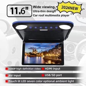 Ultra-sottile MP5 tetto auto soffitto 11.6 pollici Filp Down monitor 8 Core 2 + 32G Android 12 con WIFI Google YouTube telecomando USB - Product Image 3