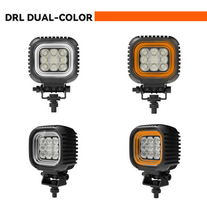 नए एलईडी कार्य लैंप 4 इंच दोहरी रंग ड्रिल एम्बर सहायक ट्रक ड्राइवर प्रकाश - Product Image 3