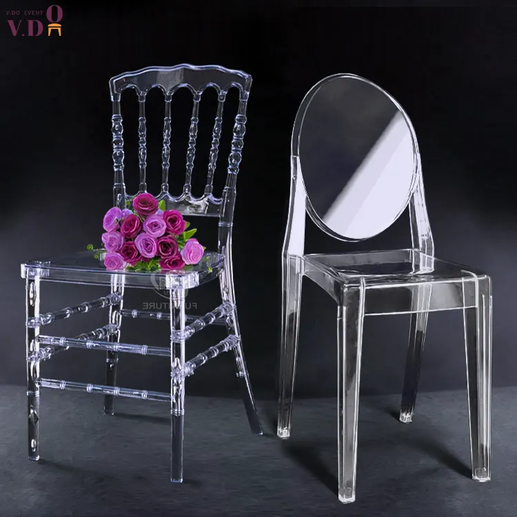 Классическая мебель прозрачный пластиковый свадебный призрак акриловый стул Тиффани Наполеон поставщиков
