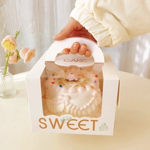 Şeffaf pencereler ile özelleştirilmiş kare kek kutuları geri dönüşümlü s Cupcake konteyner gıda ambalaj kabartmalı özellikleri için - Product Image 2