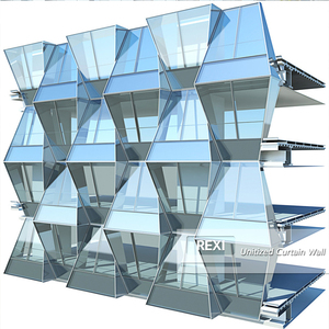 Facciata di costruzione rivestimento in alluminio unitizzato tenda parete Design decorativo esterno interno pareti di vetro insonorizzate - Product Image 1