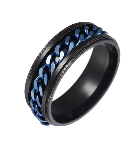 Anillo negro-cadena azul