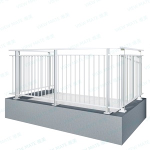 Yeni varış 8030-F/8030-YH dikey montaj No-Balcony alüminyum korkuluk balkon görünümü için Mate tasarım kare tırabzan braketi - Product Image 5
