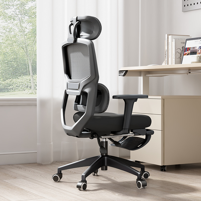 Negro - cojín de esponja - pies de nailon - con reposapiés