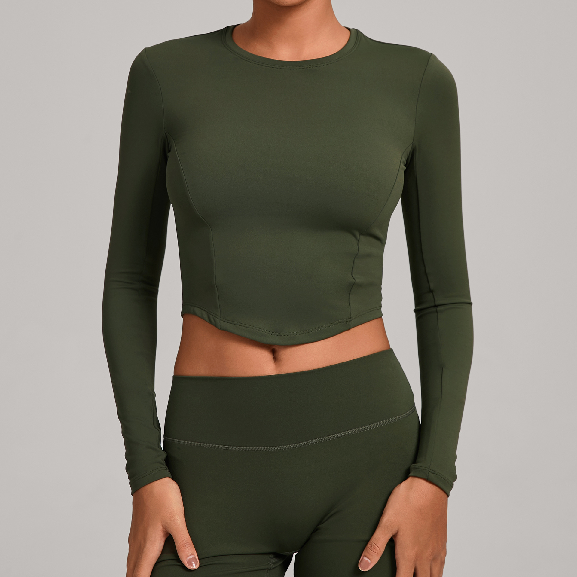 Green-Long Sleeves tops