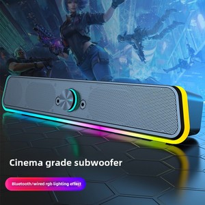 RGBコンピュータスピーカー10W 3.6mm Aux入力サウンドバー,PCデスクトップラップトップモニター用USBスピーカー - Product Image 5