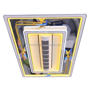 酒店客厅卧室遥控Dc现代方形无叶吊扇带发光二极管灯 - Product Image 1