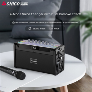Ngoài trời bùng nổ hộp máy karaoke Dải vai không dây <span class=keywords><strong>Bluetooth</strong></span> loa 2 cái Micro thể thao Đảng KTV trộn giao diện điều khiển - Product Image 6